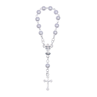 Bulk Communion One-decade White Rosary, 5mm