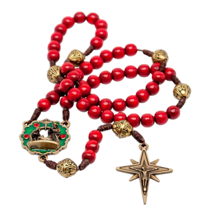 Red Wood Christmas Rosary