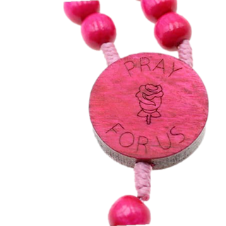 Our Lady of Fatima Pink Wood Rosary