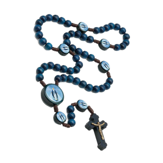 Our Lady of Grace Blue Wood Rosary
