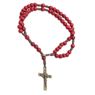 4-pack - Red Camp Rosary Bracelet