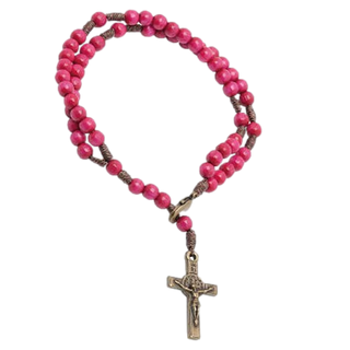 4-pack - Pink Camp Rosary Bracelet