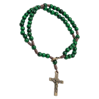 4-pack - Green Camp Rosary Bracelet