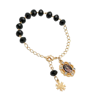 Black Mary Take the Lead Rosary Bracelet