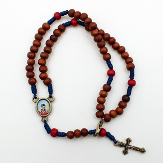 Carlo Acutis Bead Cord Rosary Bracelet with Antique Gold Accents