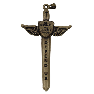 6-Pack - St. Michael Antique Gold Sword App 3 Inches