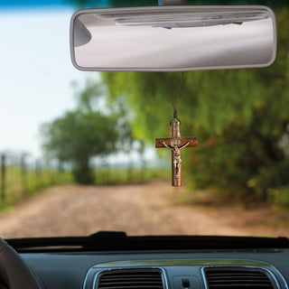 3-Pack - Wooden Cross Auto Accessory