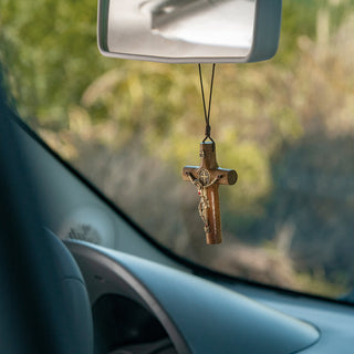 3-Pack - Wooden Cross Auto Accessory