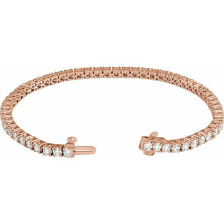 14K Rose 5 CTW Lab-Grown Diamond Line 7" Bracelet