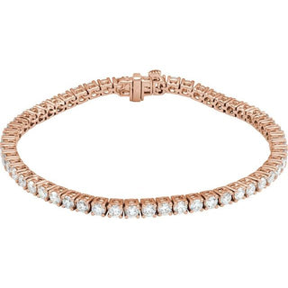 14K Rose 5 CTW Lab-Grown Diamond Line 7" Bracelet