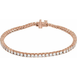 14K Rose 4 CTW Lab-Grown Diamond Line 7" Bracelet