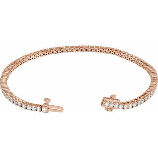 14K Rose 3 CTW Lab-Grown Diamond Line 7" Bracelet