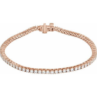 14K Rose 3 CTW Lab-Grown Diamond Line 7" Bracelet