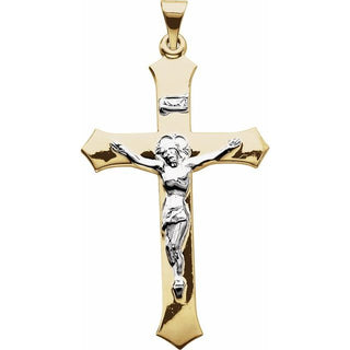 14K Yellow/White Crucifix Pendant