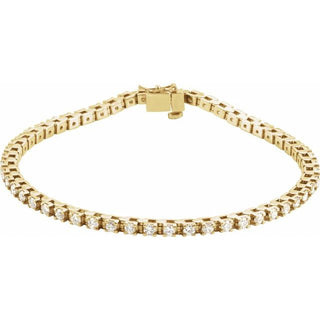 14K Yellow 2 1/8 CTW Natural Diamond Line 7" Bracelet 