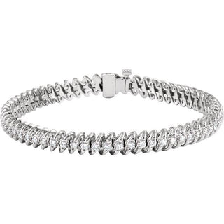 14K White 1 1/5 CTW Natural Diamond Line 7 1/4" Bracelet