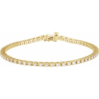 18K Yellow 2 1/4 CTW Natural Diamond Line 7 1/4" Bracelet