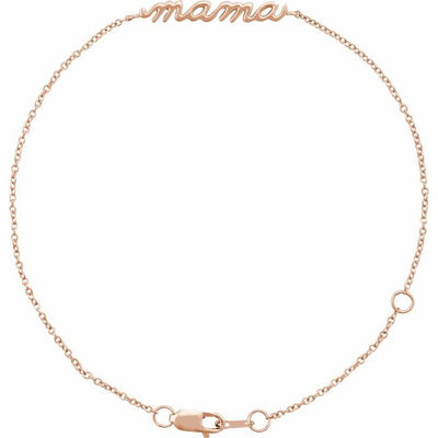 14K Rose Mama 6 1/2-7 1/2" Bracelet