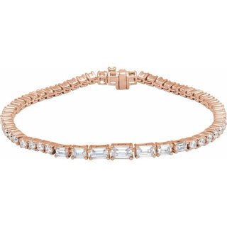 14K Rose 4 5/8 CTW Lab-Grown Diamond Line 7" Bracelet