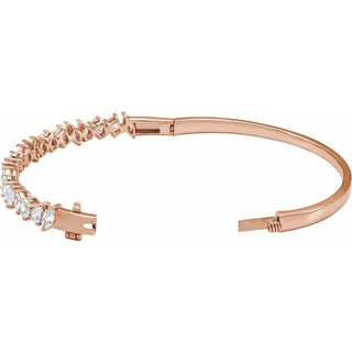 14K Rose 4 1/5 CTW Lab-Grown Diamond Bangle 7" Bracelet