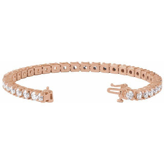 14K Rose 9 CTW Lab-Grown Diamond Line 7 1/4" Bracelet