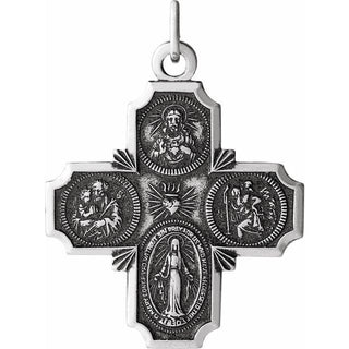 Sterling Silver 30x29 mm Four-Way Cross Medal  