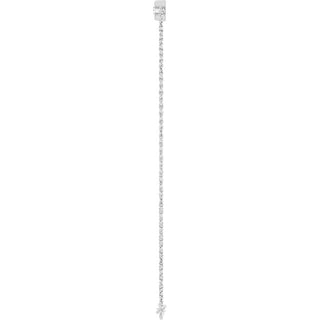 14K White 1/4 CTW Natural Diamond Three-Stone Line  7" Bracelet 