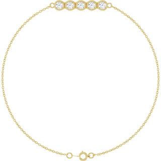 14K Yellow 1/2 CTW Natural Diamond Five-Stone Line  7" Bracelet 