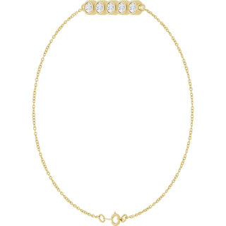 14K Yellow 1/2 CTW Lab-Grown Diamond Five-Stone Line  7" Bracelet 