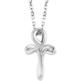 Platinum Freeform Cross 16-18" Necklace