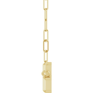 14K Yellow Sideways Cross 18" Necklace