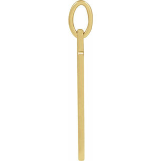 14K Yellow Cross Dog Tag Pendant