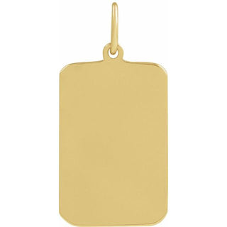 14K Yellow Cross Dog Tag Pendant