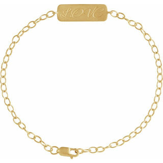 14K Yellow Reversible Love Braille 7" Bracelet