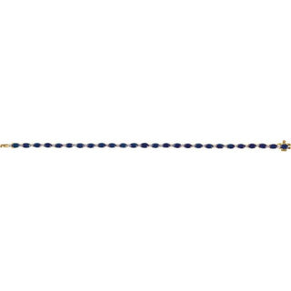 14K Yellow Lab-Grown Blue Sapphire & 5/8 CTW Lab-Grown Diamond Line 7" Bracelet