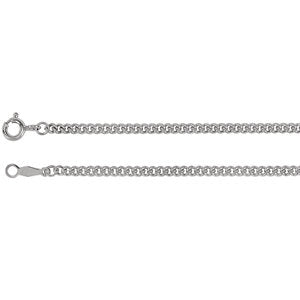24-inch Curb Link Chain with Spring Ring - Sterling Silver