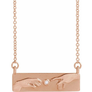 14K Rose .0075 CTW Natural Diamond Creation of Adam 18" Necklace