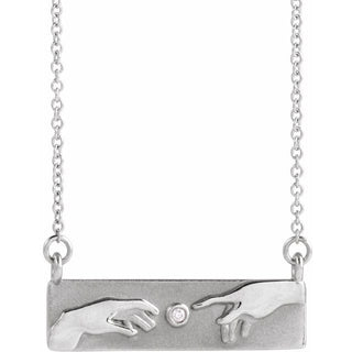 Platinum .0075 CTW Natural Diamond Creation of Adam 18" Necklace
