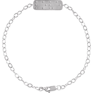 14K White Reversible Love Braille 7" Bracelet