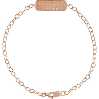 14K Rose Reversible Love Braille 7" Bracelet