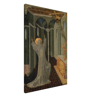 Kneeling Saint Before the Crucifix Canvas Print