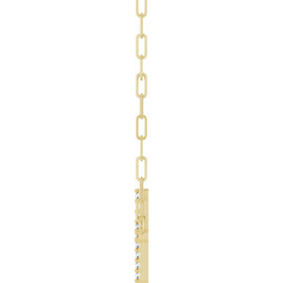 14K Yellow .08 CTW Natural Diamond Sideways Cross 18" Necklace