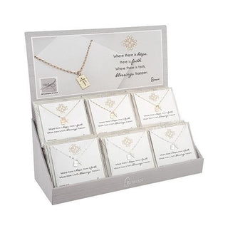 24-Piece Set Cross Tag Necklaces With Display