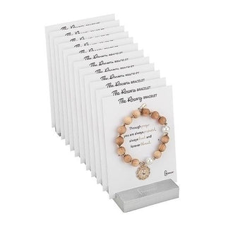18-Piece Set Rosary Wood Bracelets With Display