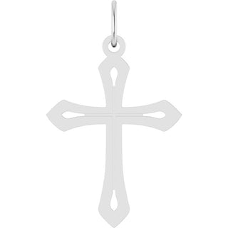 14K White Cross Pendant