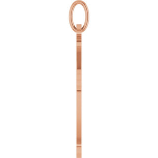 14K Rose Cross Pendant