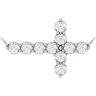 Platinum 1/4 CTW Natural Diamond Sideways Cross Necklace Center