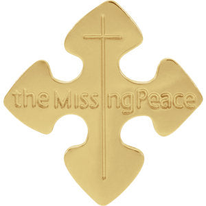14K Gold 24x23 MM Missing Peace Lapel Pin