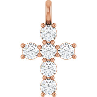 10K Rose 9/10 CTW Natural Diamond Pendant