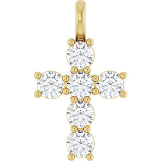 10K Yellow 9/10 CTW Lab-Grown Diamond Pendant